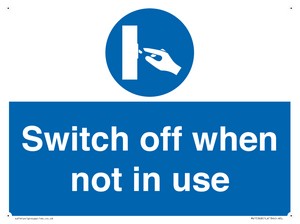 Switch off when not in use
